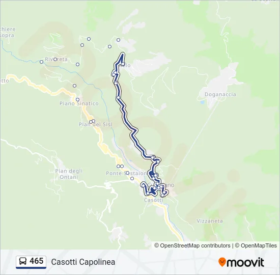 465 Bus Line Map