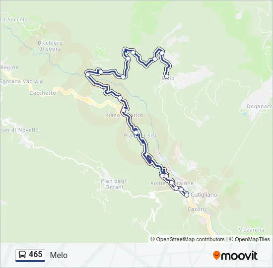 465 Bus Line Map