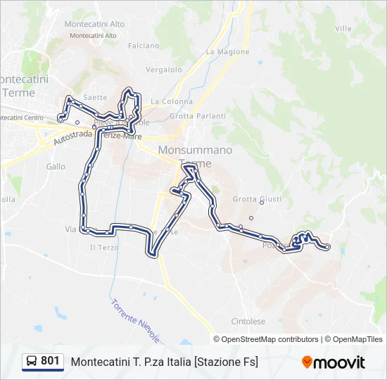 Percorso linea bus 801