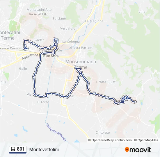 801 Bus Line Map
