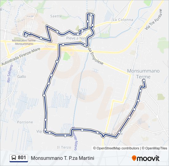 801 Bus Line Map