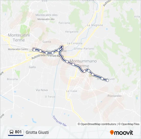 801 Bus Line Map