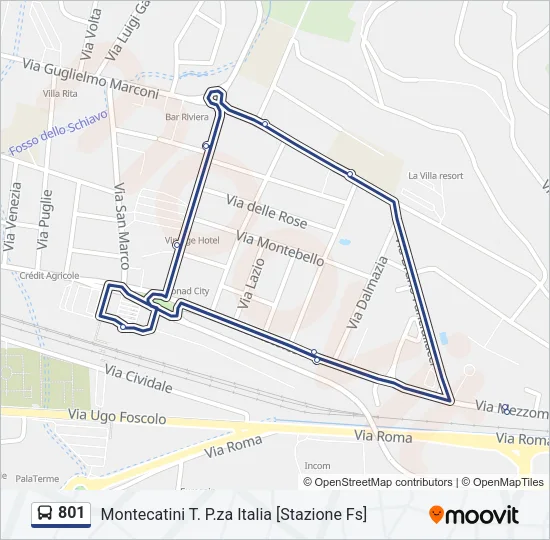 801 Bus Line Map
