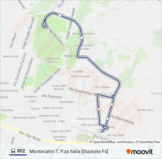 802 Bus Line Map