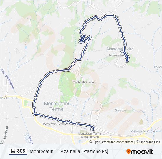 Percorso linea bus 808