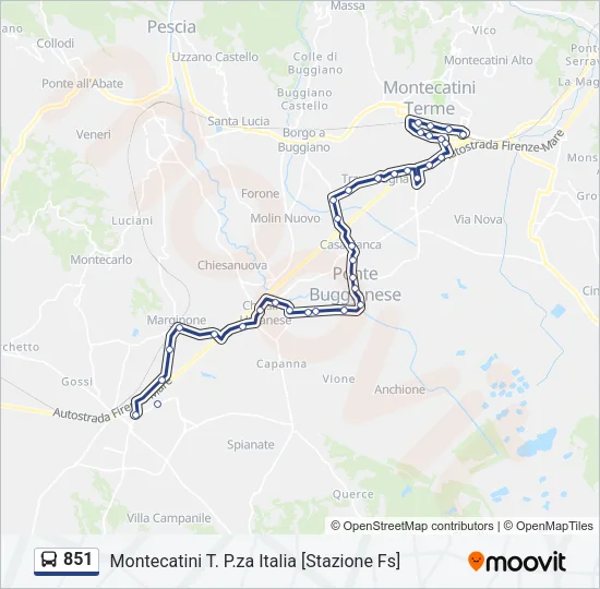 851 Bus Line Map