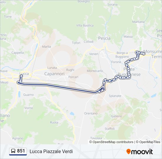 851 Bus Line Map