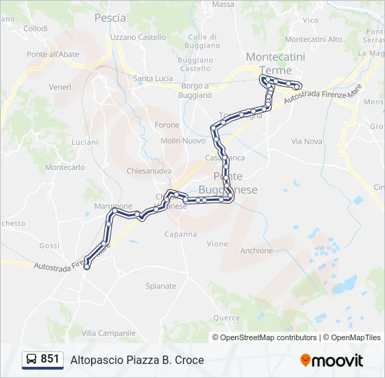 851 Bus Line Map