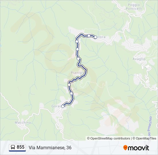 855 bus Line Map