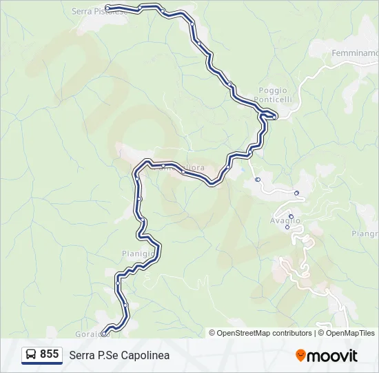 855 Bus Line Map
