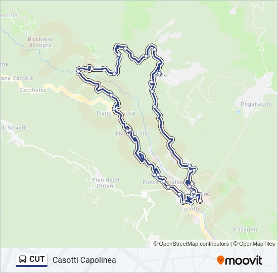 Percorso linea bus CUT