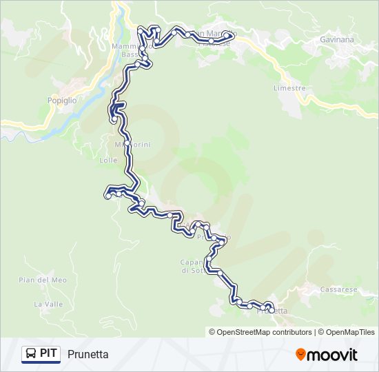 Percorso linea bus PIT