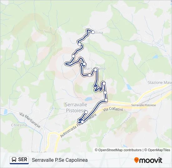 Percorso linea bus SER