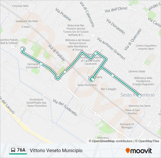 Percorso linea bus 76A