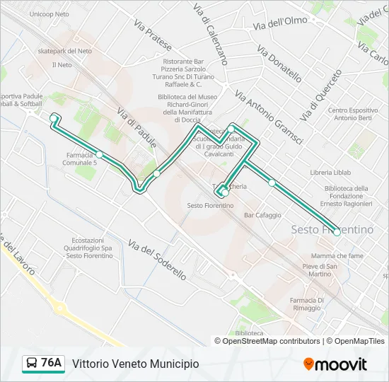 76A Bus Line Map
