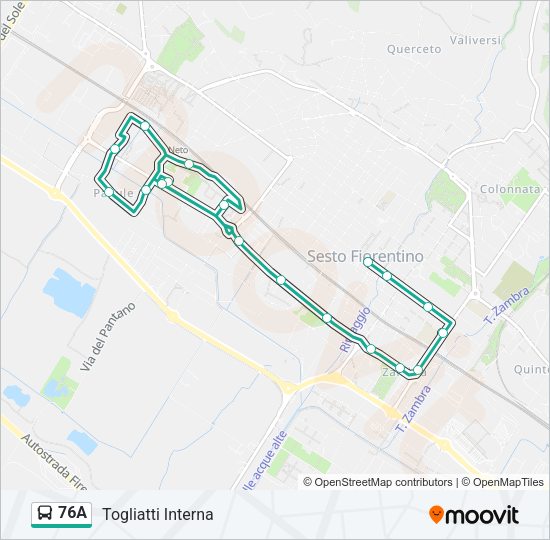 76A Bus Line Map