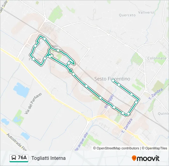 76A Bus Line Map