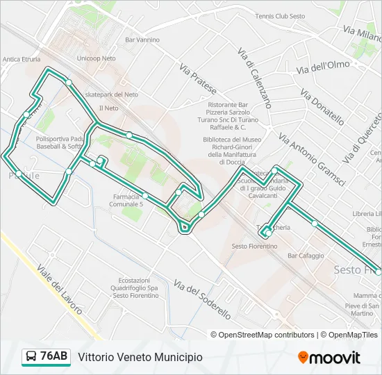 76AB Bus Line Map