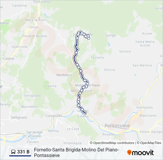Percorso linea bus 331 B