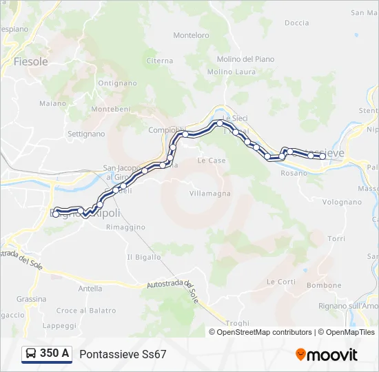 350 A Bus Line Map
