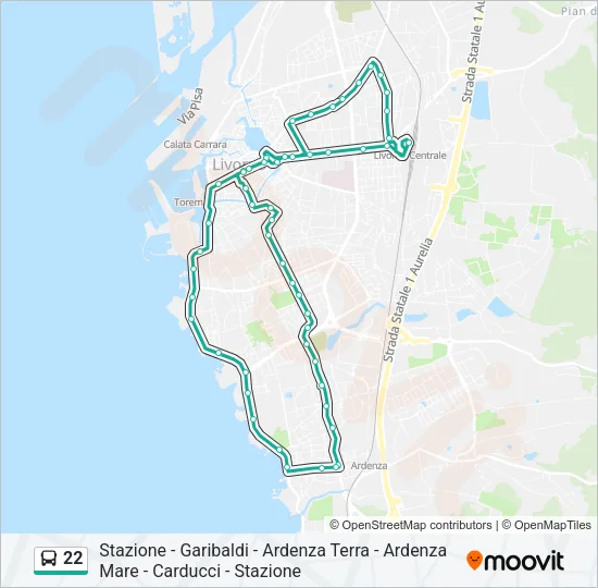 22 Bus Line Map