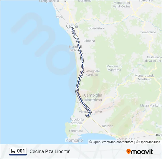 001 Bus Line Map