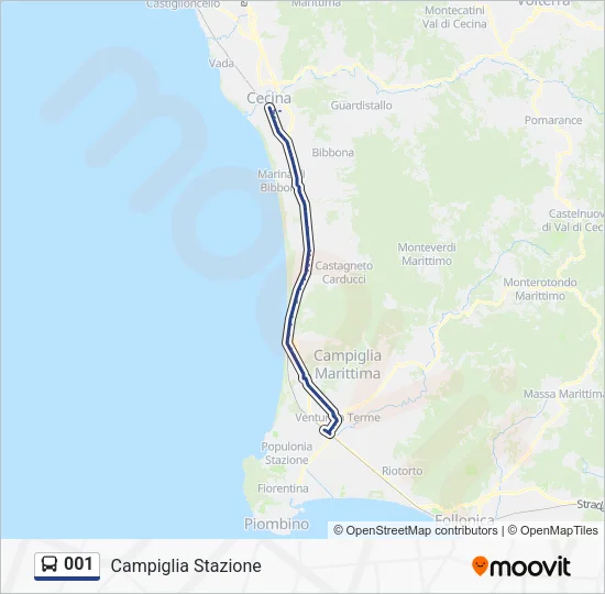 001 Bus Line Map