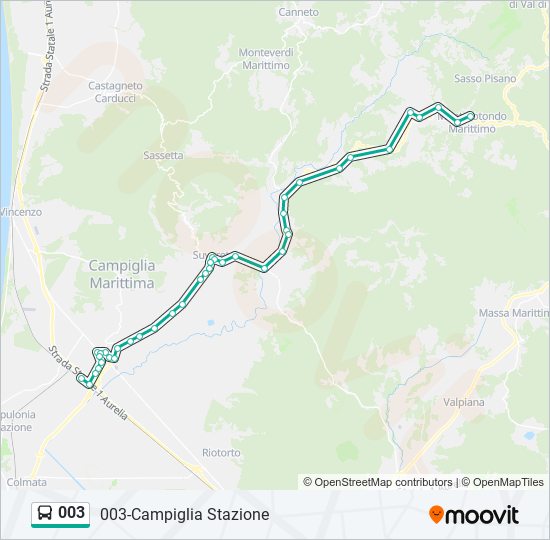 003 bus Line Map