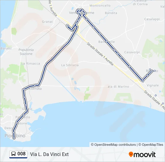008 Bus Line Map