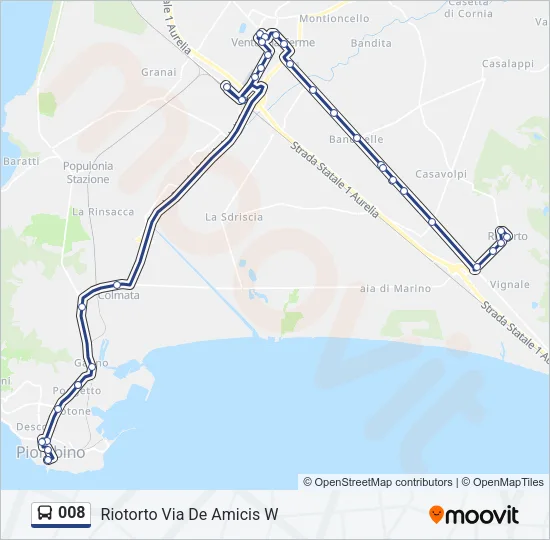 008 Bus Line Map
