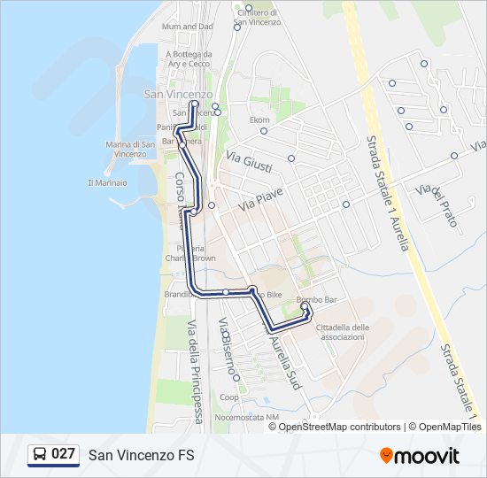 Percorso linea bus 027