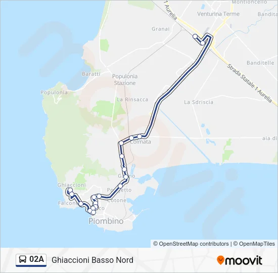 02A Bus Line Map