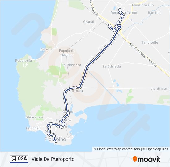 Percorso linea bus 02A