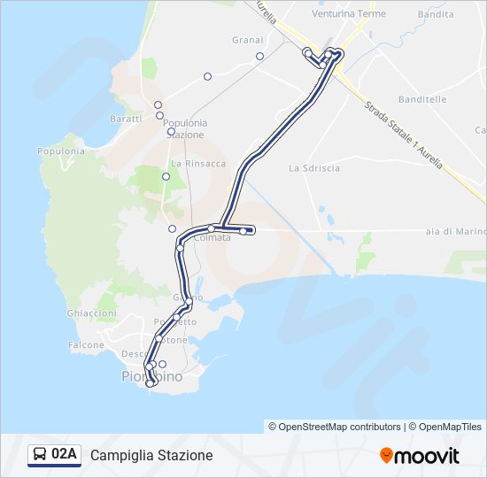 02A bus Line Map