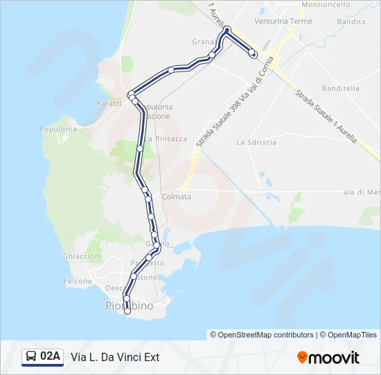 02A Bus Line Map