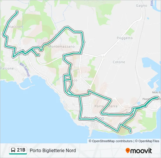 21B Bus Line Map