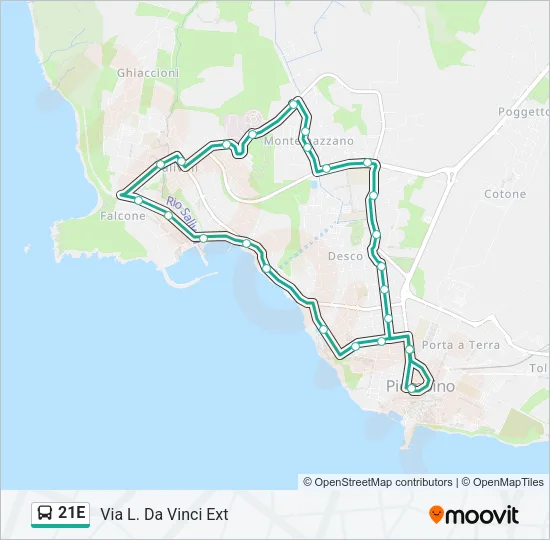 21E Bus Line Map