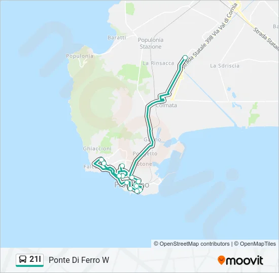 21I Bus Line Map
