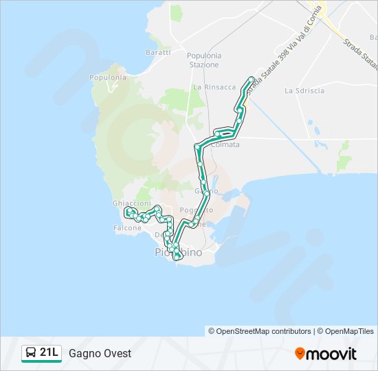 21L bus Line Map