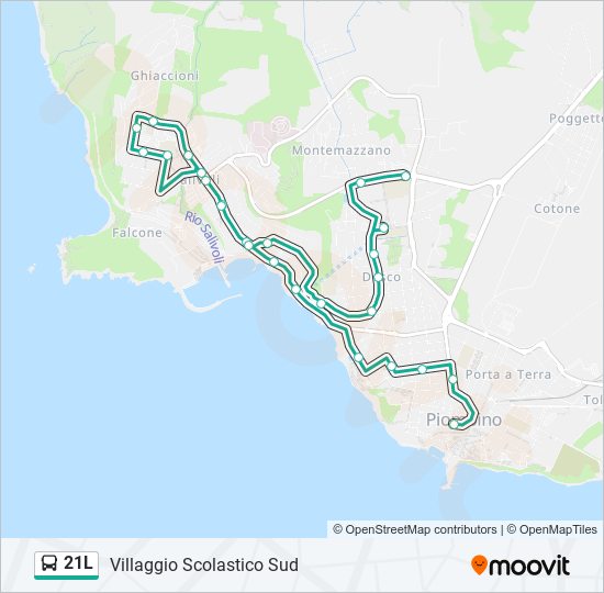 Percorso linea bus 21L