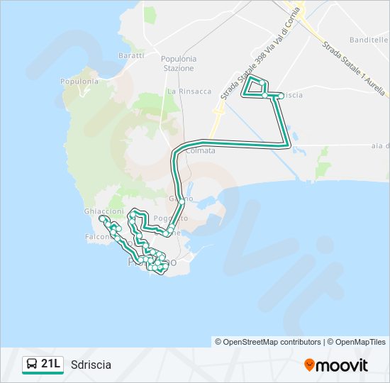 21L Bus Line Map