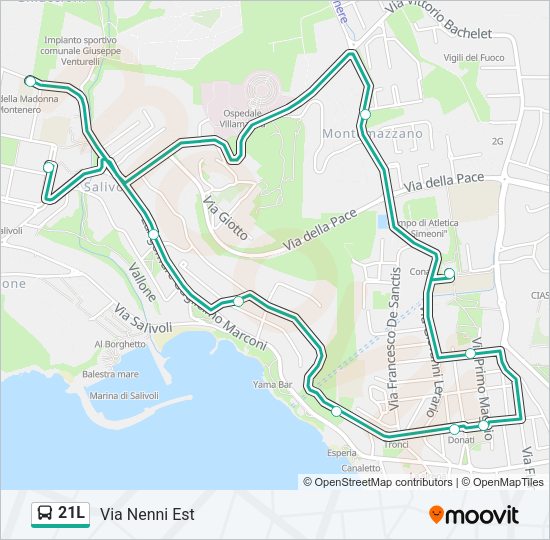 21L Bus Line Map