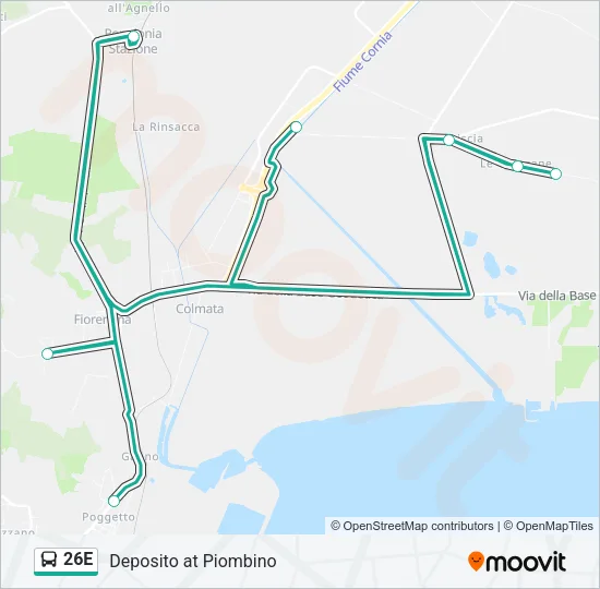 26E Bus Line Map