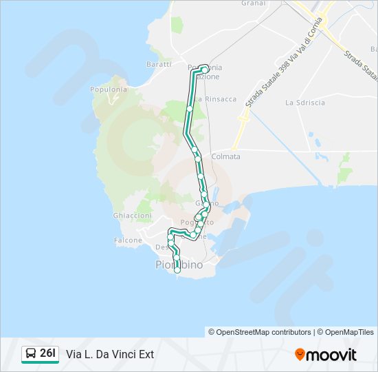 Percorso linea bus 26I