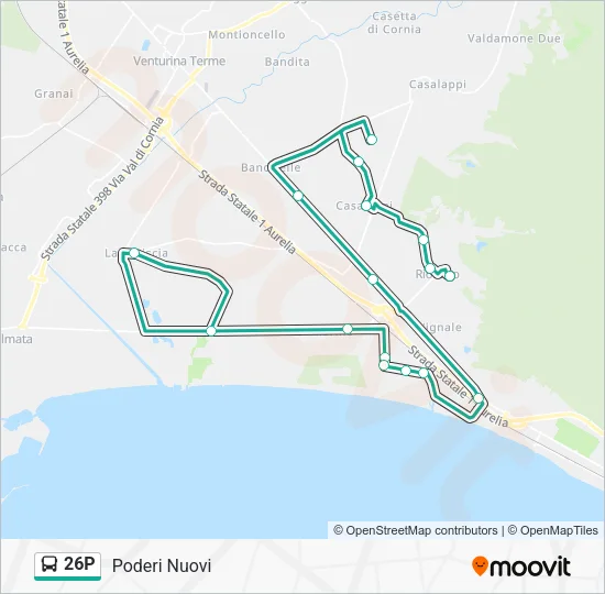 26P Bus Line Map