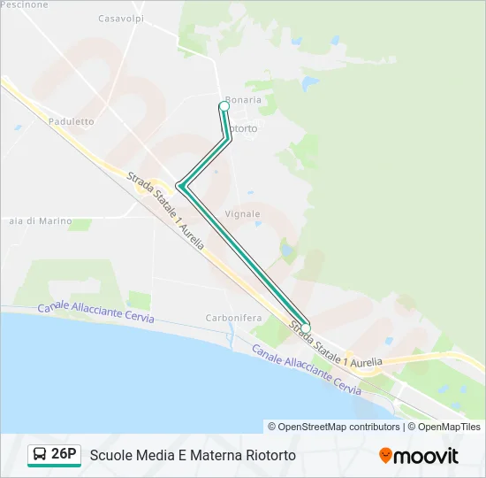 26P Bus Line Map