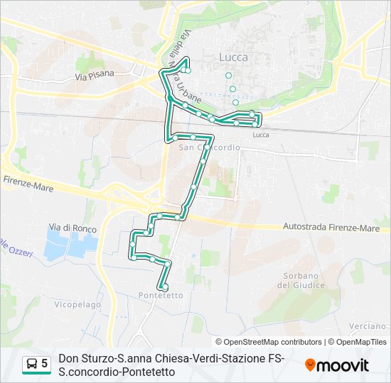 5 Bus Line Map