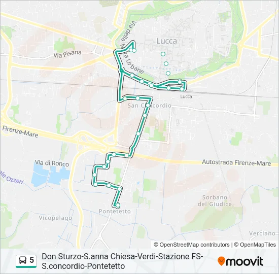 5 Bus Line Map