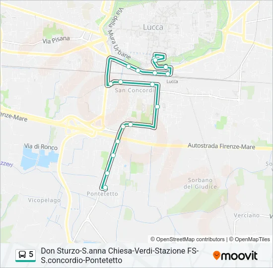 5 Bus Line Map