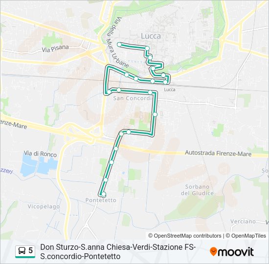 5 Bus Line Map